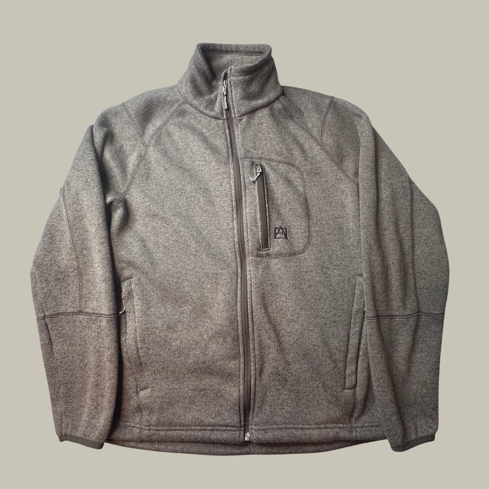 Avalanche Jacket Mens M Sweater Fleece Brown Full Zip Outdoor Inspired Apparel